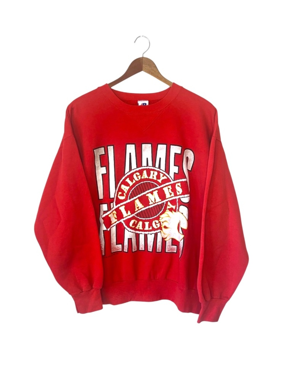 Vintage 1991 Bulletin Athletic Calgary Flames Hockey NHL Canada Sweatshirt L